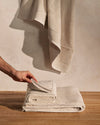 Plush hand towel in Oatmeal #color_oatmeal