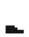 Onsen Waffle Bath Towel Set in Black #color_black