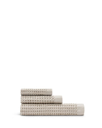 Onsen Waffle Bath Towel Set in Oatmeal #color_oatmeal