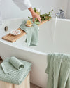 Onsen Waffle Bath Towel Set in Sage #color_sage