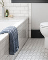 Onsen Waffel Bath Towel in Denim Blue #color_denim
