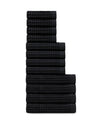 Onsen Waffle Bath Towel in Black #color_black