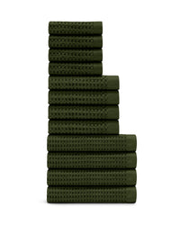 Onsen Waffle Bath Towel in Forest #color_forest